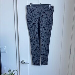 Leopard Print Gray Skinny Trousers